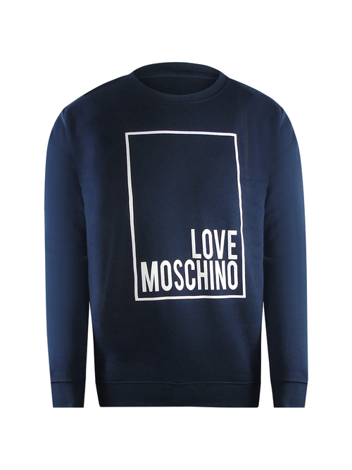 Love Moschino Box Logo Navy Sweatshirt - Navy
