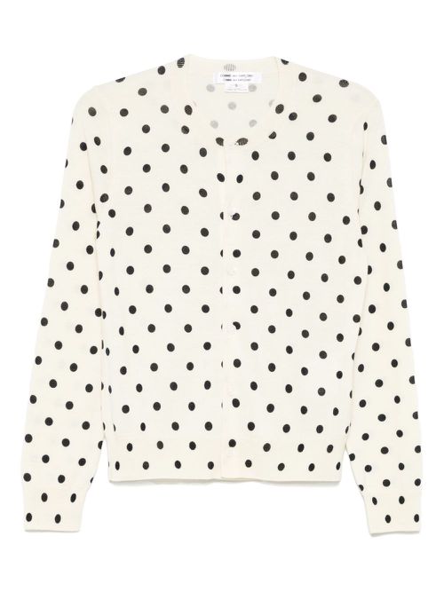 Comme Des Garçons Comme Des Garçons polka-dot cardigan - Neutrals