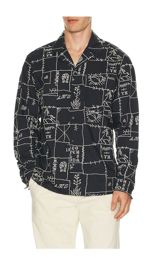Scotch & Soda Allover Embroidered Shirt in Navy. - M also in