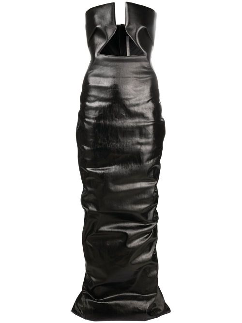 Prong strapless cut-out gown - Black