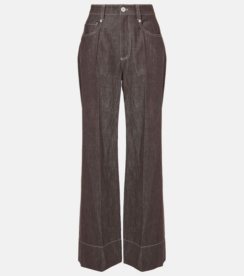 Mid-rise wide-leg jeans