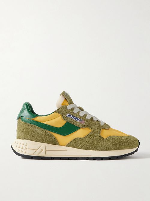 Reelwind Low Suede, Leather And Shell Sneakers - Green