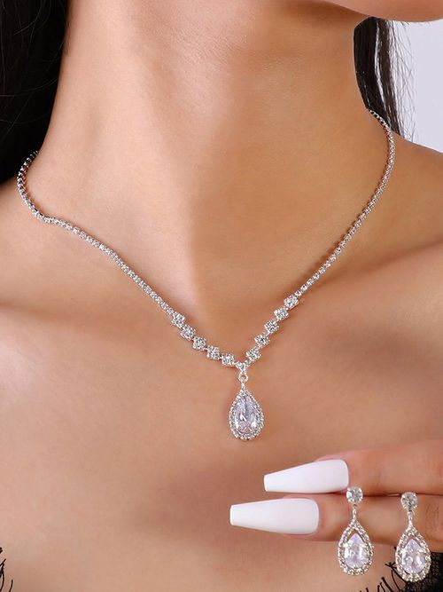 Jewelry Set For Bridal Gorgeous Metal Diamond