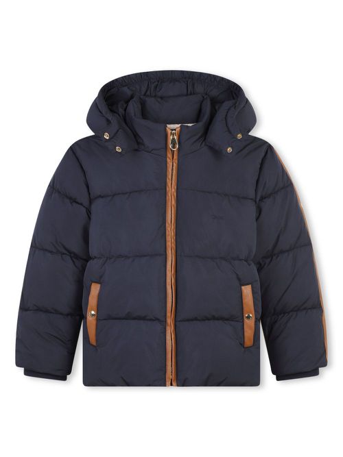 Contrasting details puffer jacket - Blue
