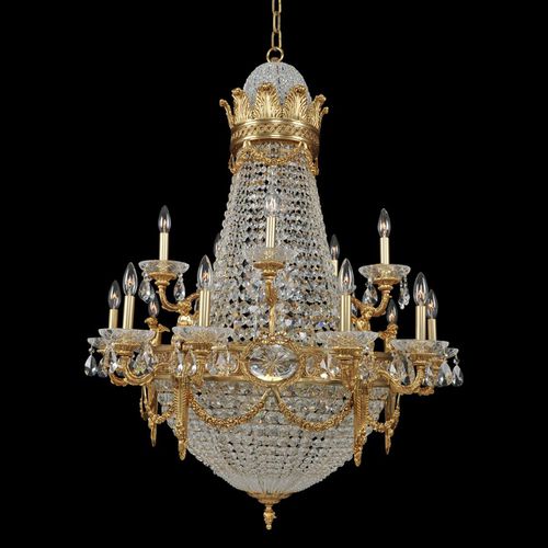 Marseille 25-Light Traditional Chandelier in Antique Bra