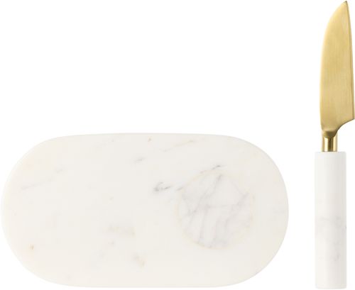 White Jermyn Chopping Board & Knife Set