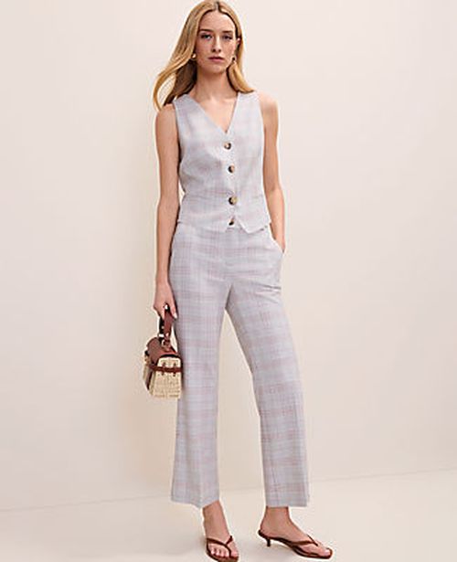 Ann Taylor The Petite Jayne Crop Trouser in Plaid