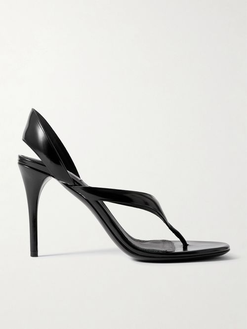 Tong 90 Patent-leather Sandals - Black