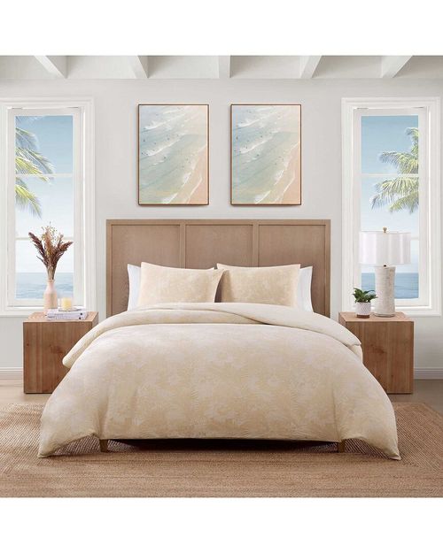 Beachside Blooms Cotton Sateen Jacquard Duvet Set