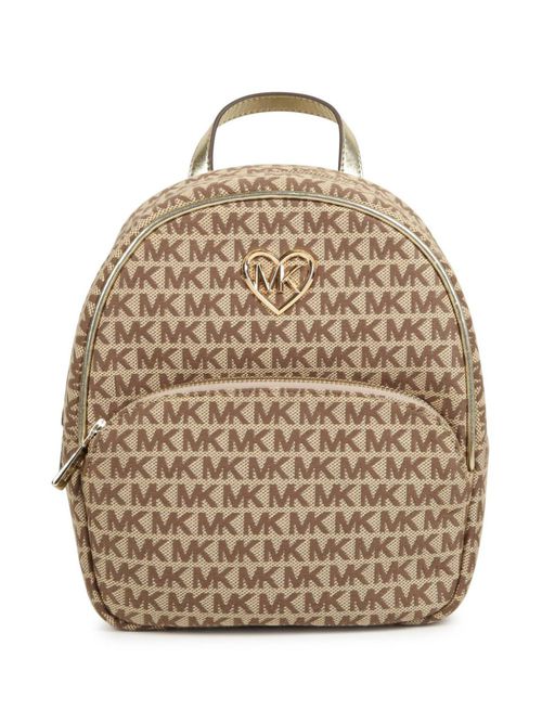 Monogram-pattern print backpack - Neutrals