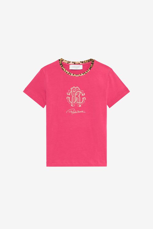 Bougainvillea Fuchsia T-shirt With Rc Monogram