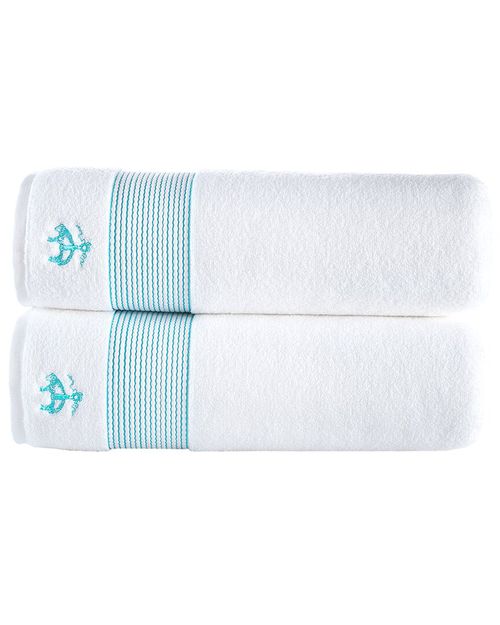 Rope Stripe Border 2pc Bath Sheets