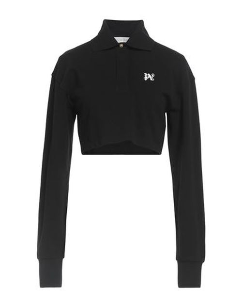 Woman Polo shirt Black Size M Cotton, Polyester