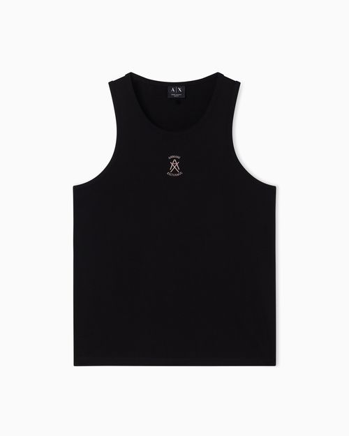 Ribbed tank top with logo