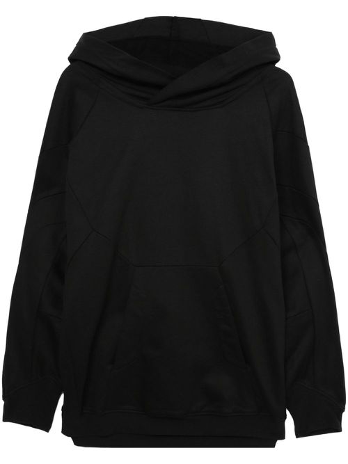 Long-sleeve panelled hoodie - Black