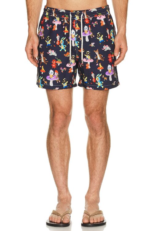 Arrels Barcelona Catch The Wind x Gary Baseman Exclusive Swim Shorts in Blue in Blue Catch The Wind - Blue. L also in S, M, XL/1X