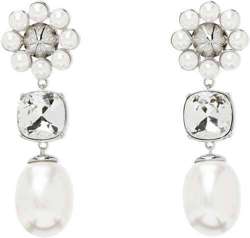 Crystal pearl terry earrings