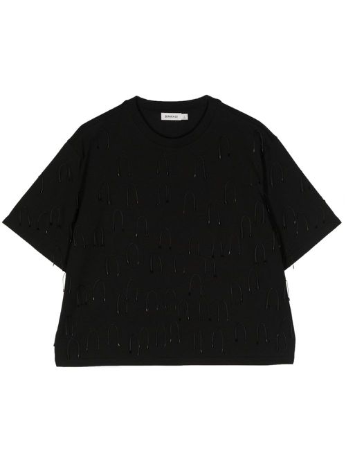 Amaru appliqué-detailing T-shirt - Black