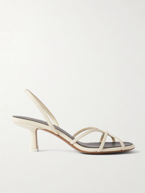Ibor Leather Slingback Sandals - Cream