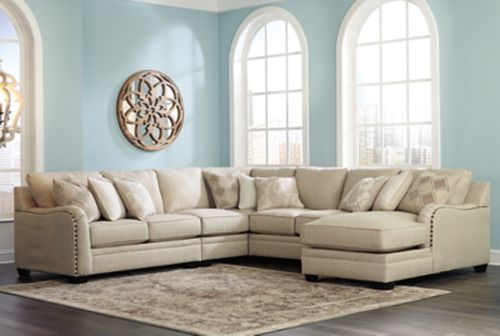 Luxora 5-Piece Sectional with Chaise, Bisque