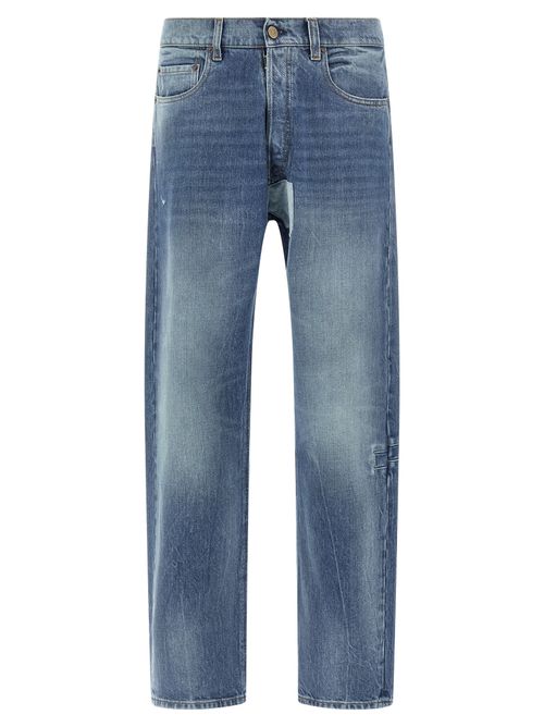 Cotton Straight-Leg Denim Jeans — Blue