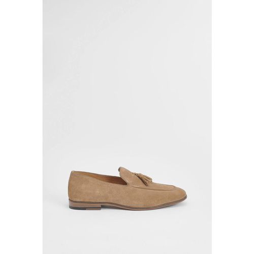 Burton Men's Light Brown Suede Tassel Penny Loafer