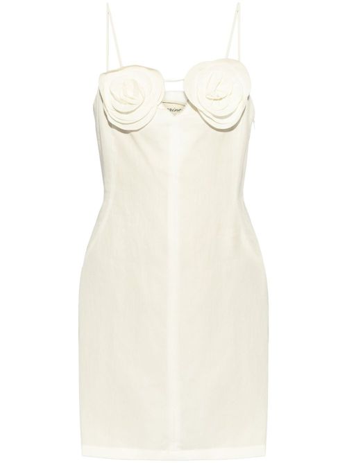 Rose-detailed mini dress - Neutrals