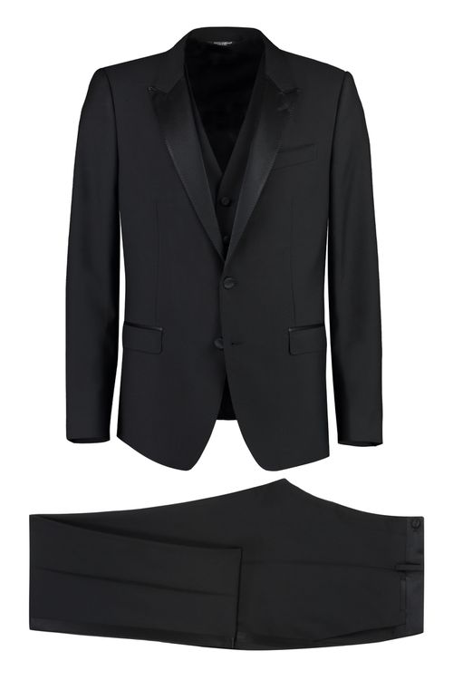Three-piece Suit In Wool And Silk