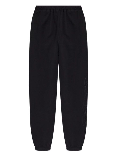 Elasticated drawstring track pants - Black