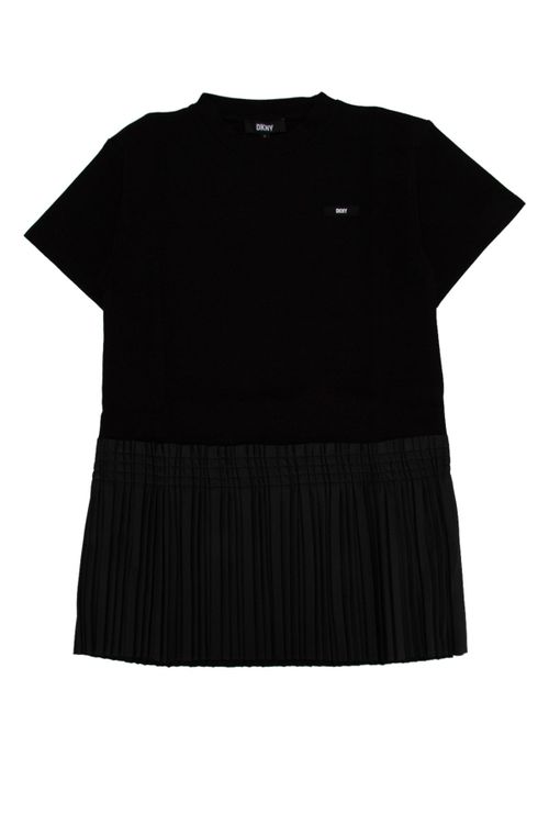 Pleated Hem Dress — Black