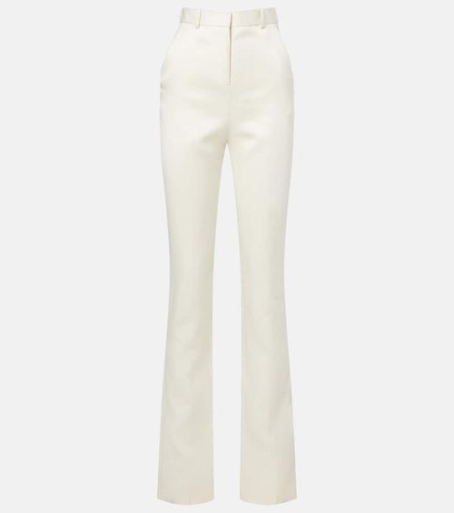 Lucia high-rise wool and silk slim pants