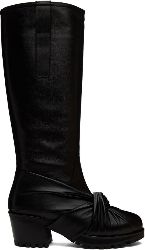 Kiko Kostadinov Black Knotted Riding Boots