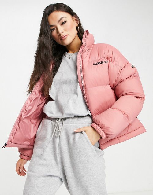 Box puffer jacket in pink