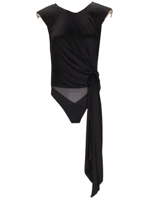 Black Solid Round Neck Top