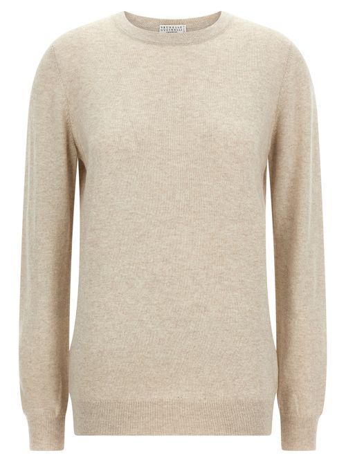 Cashmere Crew Neck Sweater — Beige