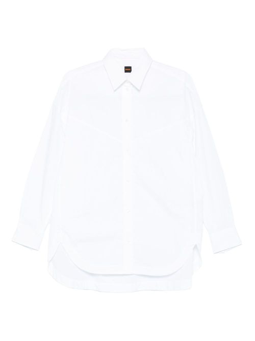 Curved-hem cotton shirt - White