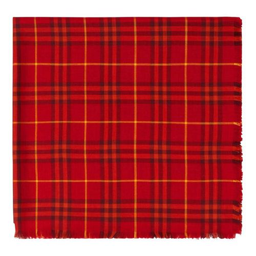 Checkered Cashmere-Silk Blend Scarf