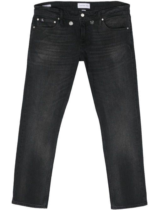 Low-rise stretch-cotton jeans - Black