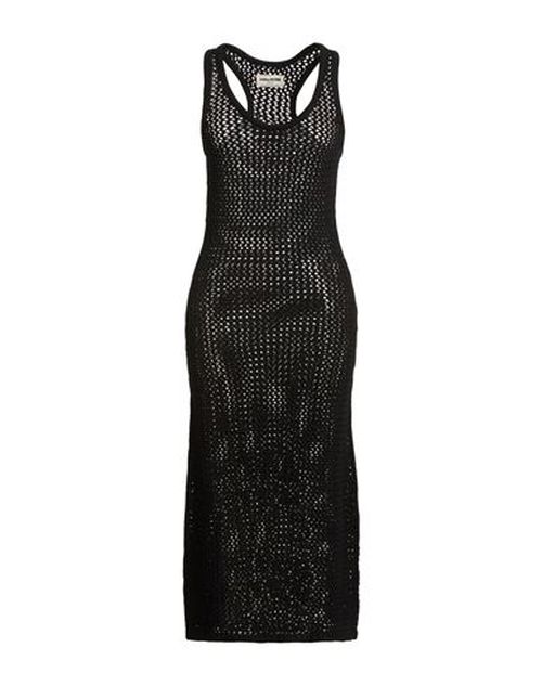 Woman Midi dress Black Size S Cotton