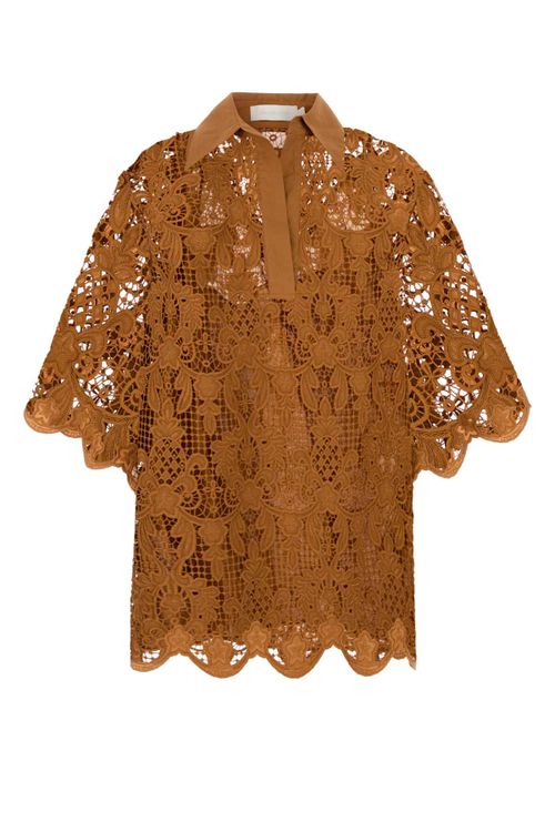 Lace Blouse — Beige