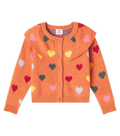 Heartblock ruffled cardigan