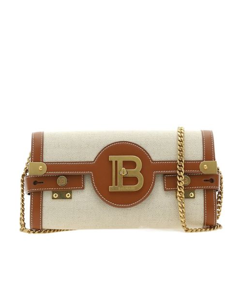 B-Buzz 23 leather and canvas clutch bag