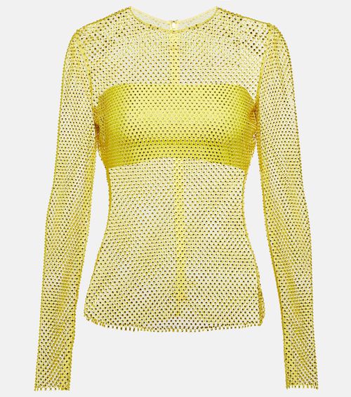 Giuseppe di Morabito Crystal-embellished mesh top