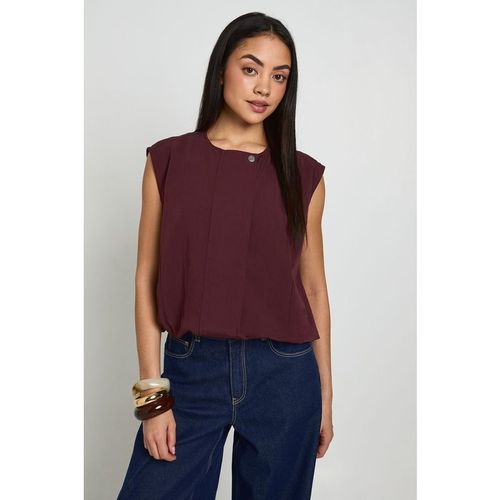Boohoo Womens Sleeveless Zip Through Shirt - Purple