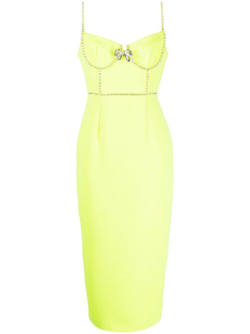 Rhinestone-embellished midi-dress - Yellow