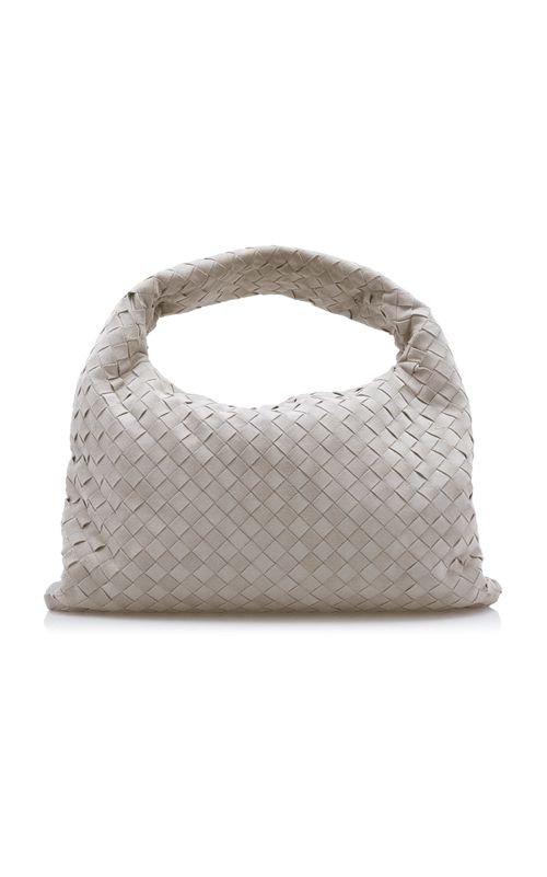 Small Hop Intrecciato Suede Bag
