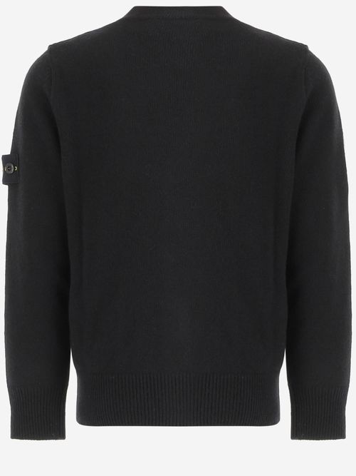 Wool-Blend Cardigan — Black