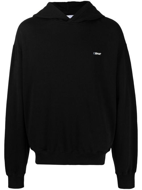 Logo-print pullover hoodie - Black