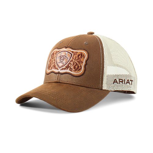 Women's Floral Leather Patch Cap in Brown, Size OS, by Ariat