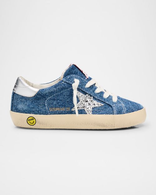 Girl's Superstar Denim Lace Up Sneakers